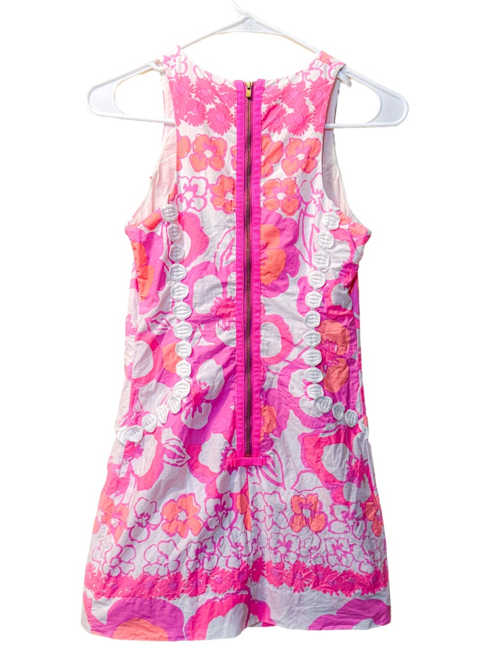 Lilly Pulitzer Pearl Shift Dress Pansy Dance Pink Orange Lace Size 0 Womens Girl - Picture 3 of 13